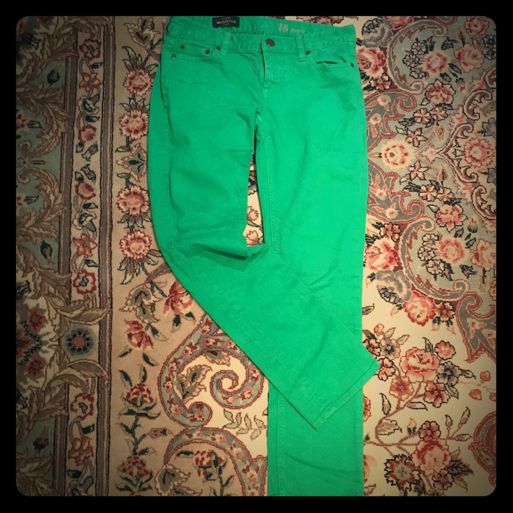 J Crew Matchstick Skinny Jeans in Kelly Green